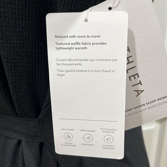 New! Athleta Wind Down Sleep Robe Size Medium Black NWT - Picture 16 of 16